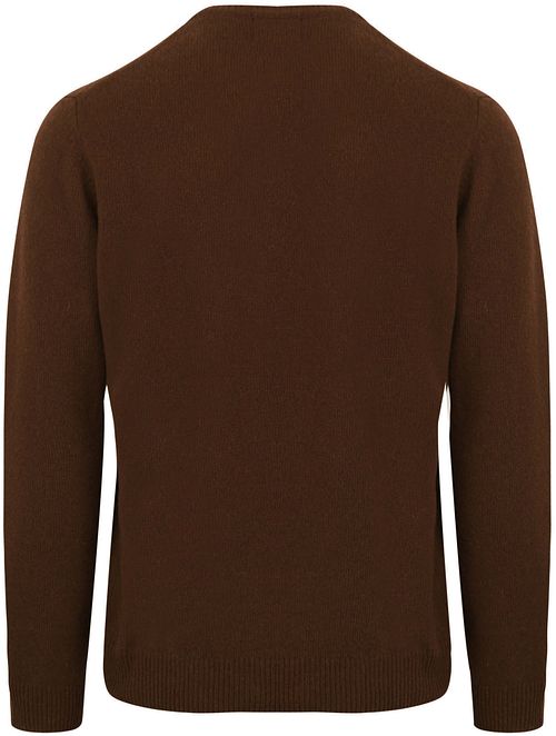 Suitable Pullover Wol V-Hals Bruin Product / Achterkant