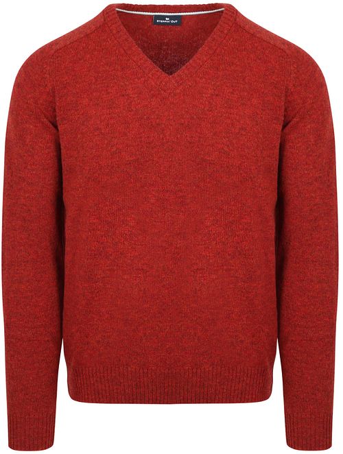 Sweter Steppin' Out z dekoltem w serek z wełny jagnięcej w kolorze czerwonym Product