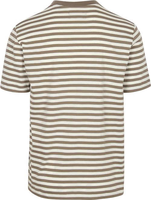 T-shirt Marc O'Polo w paski w kolorze khaki Product / Achterkant