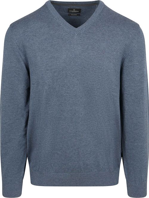 CASAMODA Pullover V-Ausschnitt Indigo