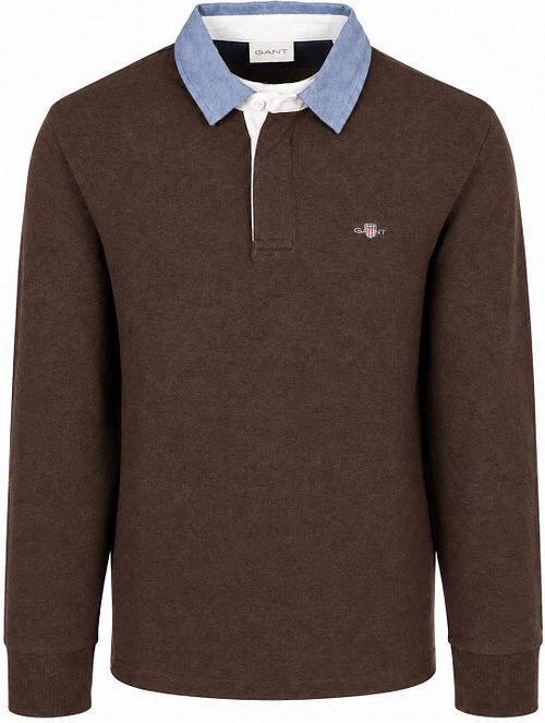 Gant Rugger Shield Chambray Polo Bruin