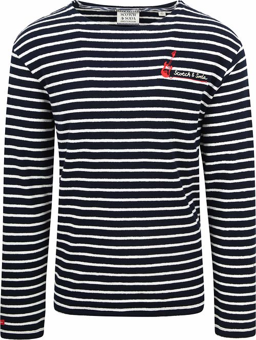 Scotch and Soda Pullover Bandana Donkerblauw Gestreept Product