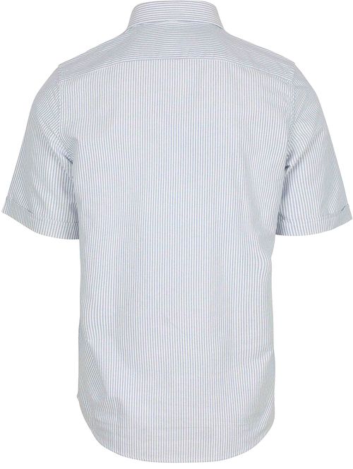 Steppin' Out Short Sleeve Hemd Oxford Yale Streep Lichtblauw Product / Achterkant