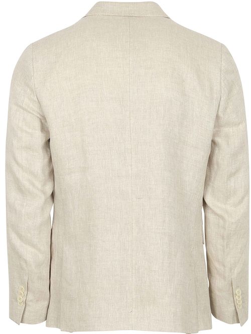 Suitable Kavaj i Linne Herringbone Ecru Product / Achterkant