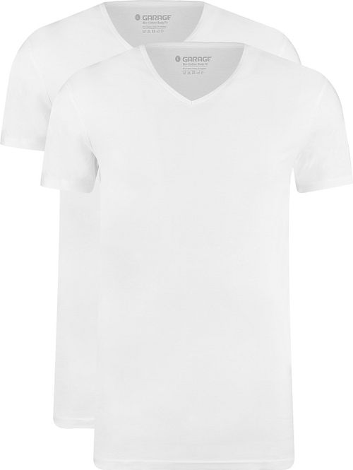 Garage T-Shirts Basiques Col-V Lot de 2 Bio Blanc Product