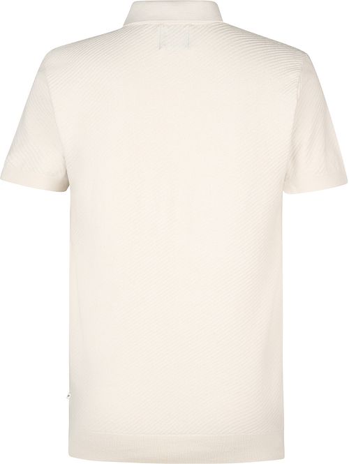 Petrol Polo Knitted Ecru Product / Achterkant