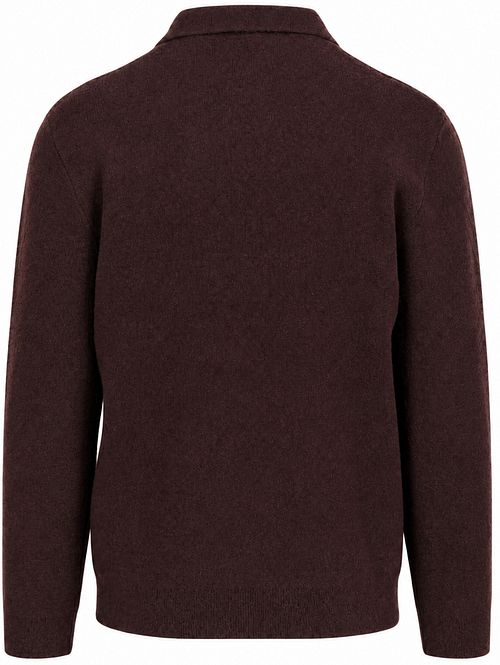 Profuomo Longsleeve Polohemd Boiled Wool Aubergine