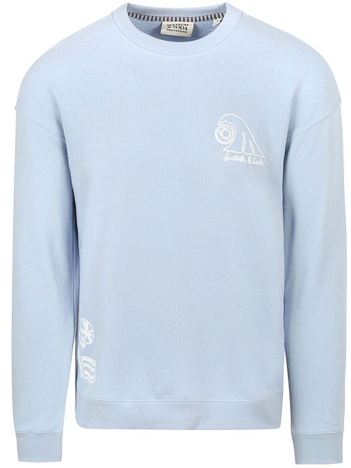 Scotch and Soda Sweatshirt med broderi i lysblå Product