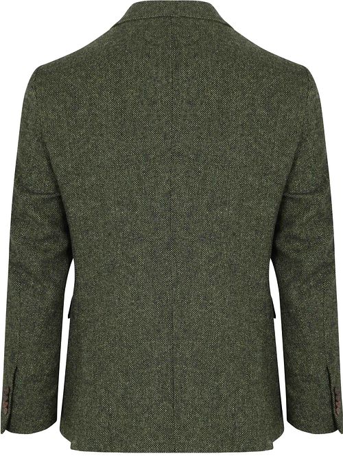 Suitable Birds Eye Blazer Merinowolle Grün Product / Achterkant