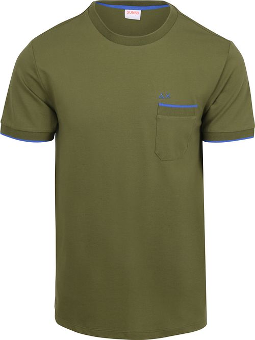 Sun68 Pique T-skjorte Fluo Stripe Army Product
