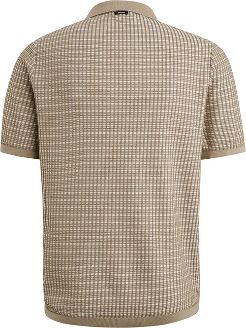Vanguard Polo Maille Carreaux Beige Product / Achterkant