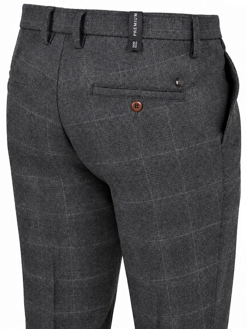 Alberto Barista Wool Chino Glencheck Anthracite