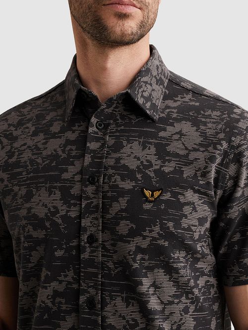 PME Legend Short Sleeve Hemd Druck Graphite Model / Detail