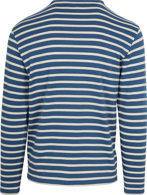 Armor-Lux Heavy Longsleeve T-Shirt Strepen Blauw Product / Achterkant