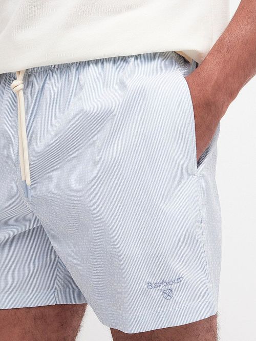Barbour Short De Bain Somerset Bleu Clair Model / Detail