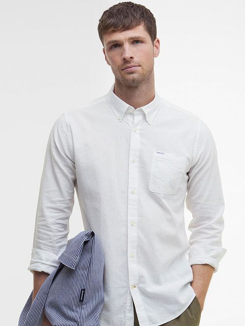 Barbour Skjorte Nelson Skræddersyet Hvid Model / Voorkant