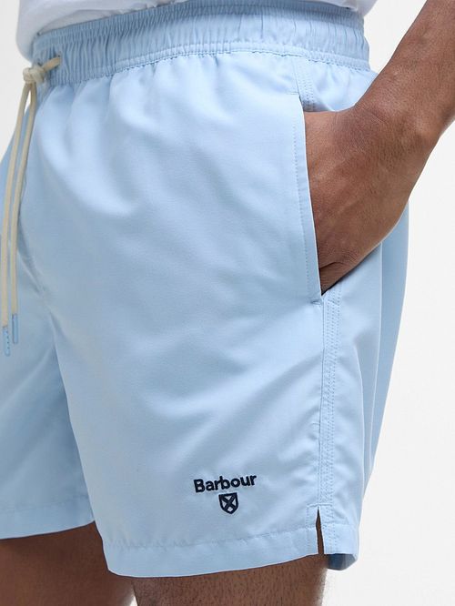 Barbour Swim Shorts Logo Light Blue Model / Detail