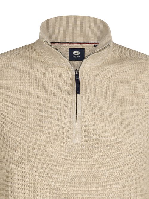 Petrol strikket halvglidelåssweater Nashville Beige Product / Detail