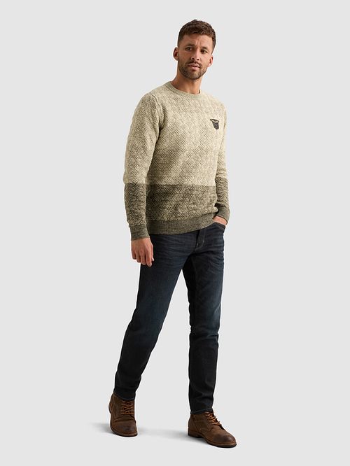 PME Legend Striped Structure Pullover Beige