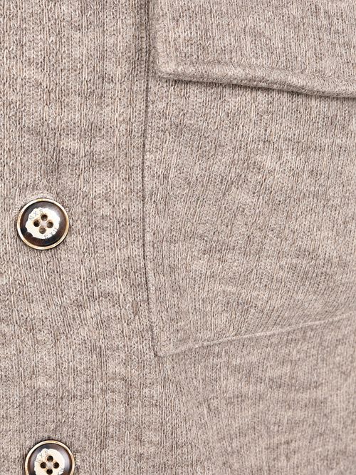 No Excess Overshirt Full Button Jacquard Greige Product / Detail