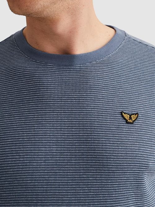 PME Legend T-skjorte Two Tone Texture Bijou Blue Model / Detail