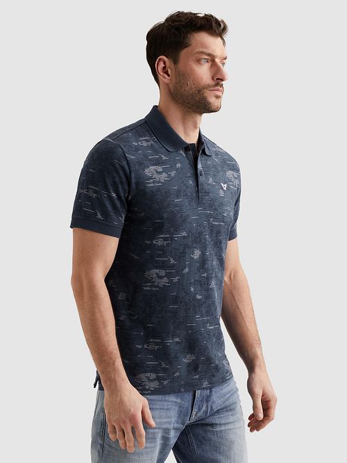 PME Legend Poloshirt Slub Jersey Marineblå