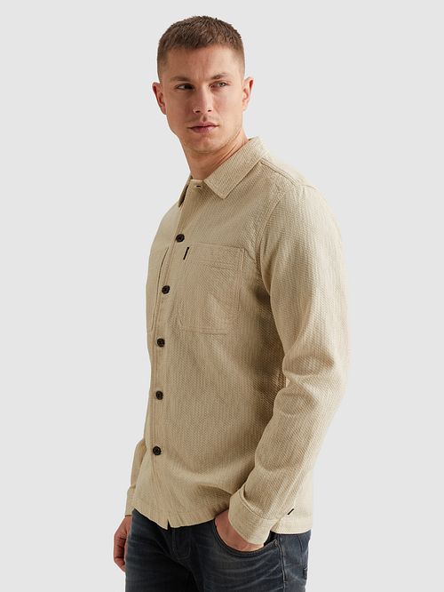 PME Legend Surchemise Dobby Structure Ecru Model / Voorkant