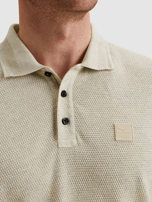 PME Legend Poloshirt Popcorn Jersey Ecru