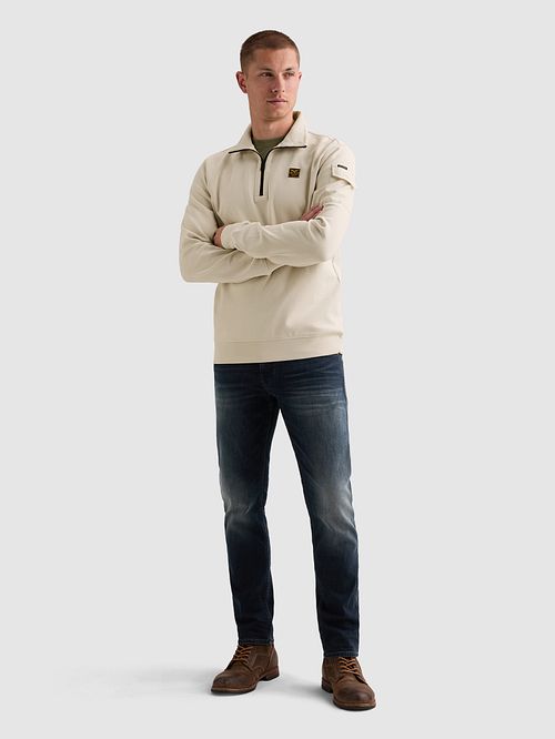 PME Legend Half Zip Sweater Bone White
