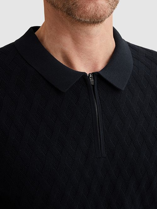 Vanguard Knitted Polo Half-Zip Marine Model / Detail