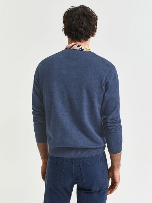 Gant Pullover Mélanger Bleu Mid Model / Achterkant