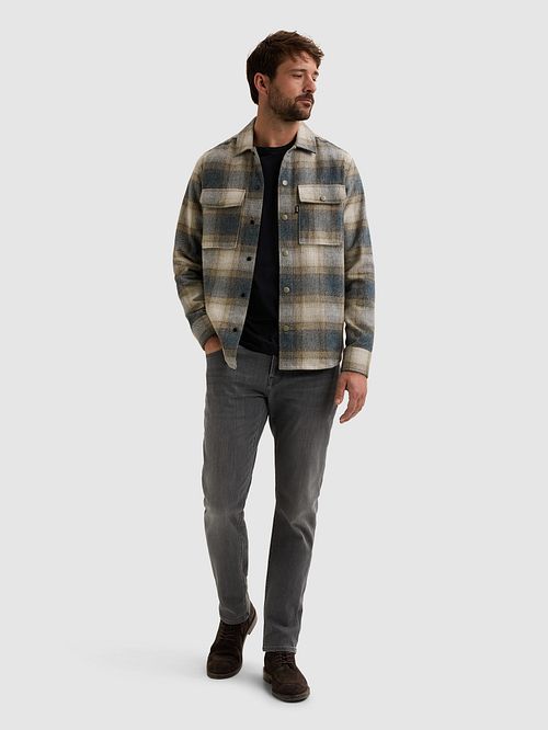 Vanguard Overshirt Brushed A quadri Blu