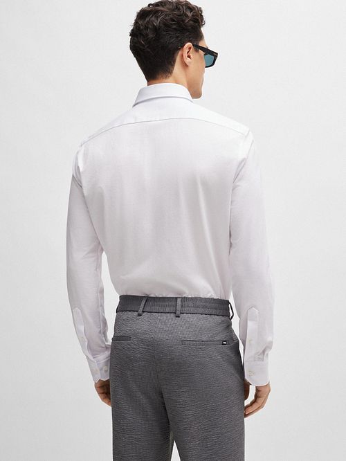 Camicia BOSS tinta unita bianca Model / Achterkant