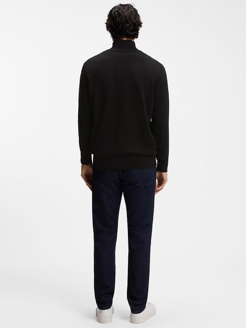 BOSS Kanobix sweter z półzamkiem czarny Model / Achterkant