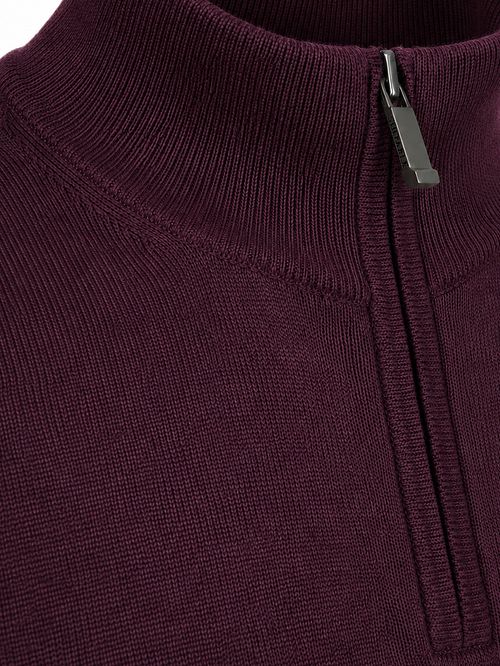 Suitable Merino Half Zip Sweater Burgundy