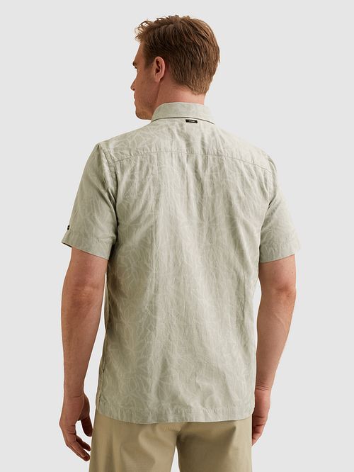 Camicia a maniche corte Vanguard in jacquard greige Model / Achterkant