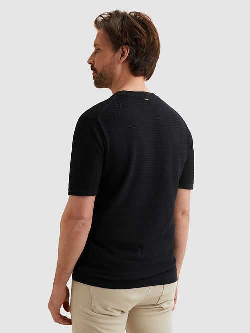 Camiseta de punto Vanguard azul marino Model / Achterkant