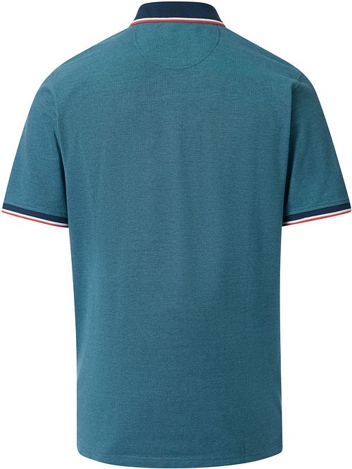 CASAMODA Polo Piqué Contrast Petrol Product / Achterkant