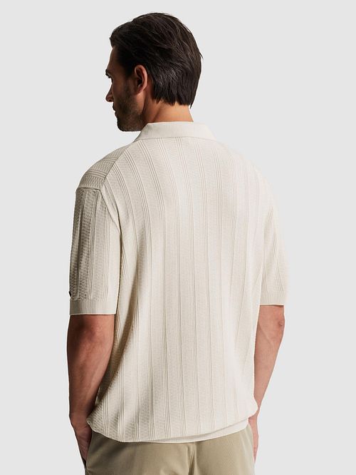 Cast Iron Halvzip Polo Structure Ecru Model / Achterkant