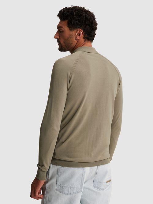 Cast Iron Longsleeve Half-Zip Polo Vert Model / Achterkant