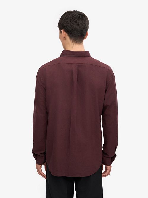 Colorful Standard Overhemd Bordeaux Model / Achterkant
