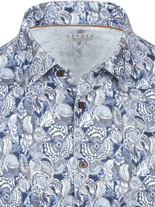 Desoto Hemd Print Bloem Blauw Product / Detail