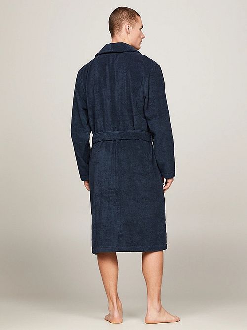 Tommy Hilfiger Bademantel Dunkelblau Model / Achterkant