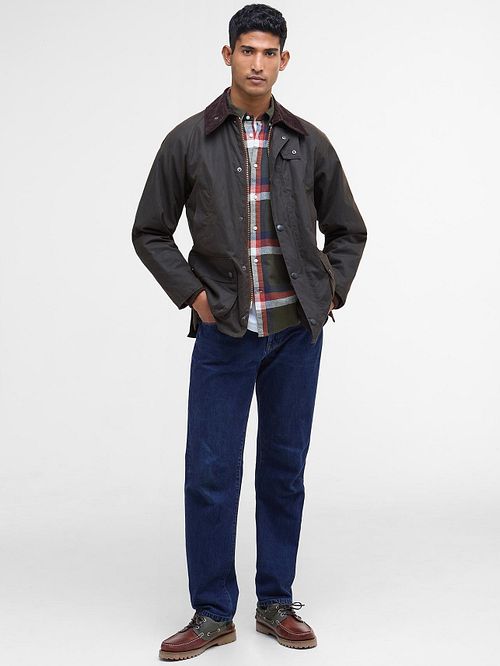 Barbour Classic Bedale Classic Wachsjacke Olivgrün Model / Voorkant