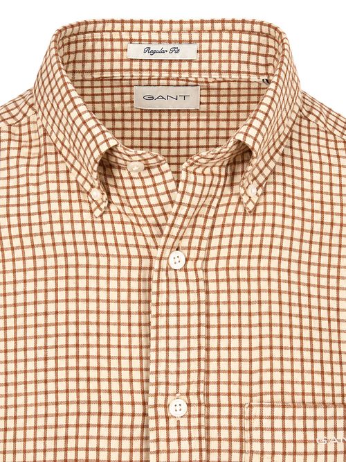 Gant Camisa Casual Franela Cuadros Caramel Product / Detail