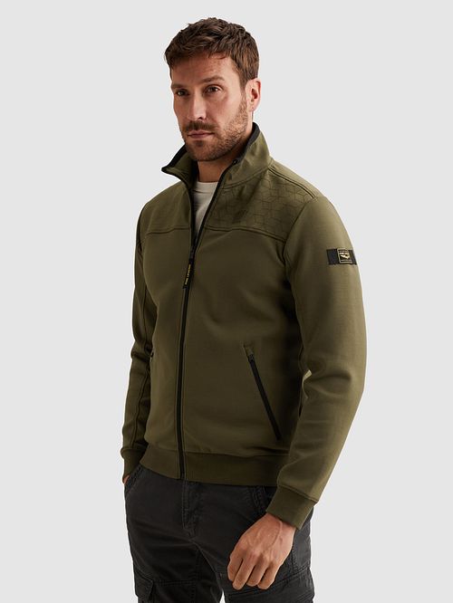 PME Legend Vest Interlock Oliven Model / Zijkant