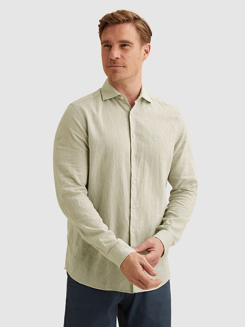 Vanguard Hemd Linnen Blend Lichtgroen Model / Voorkant