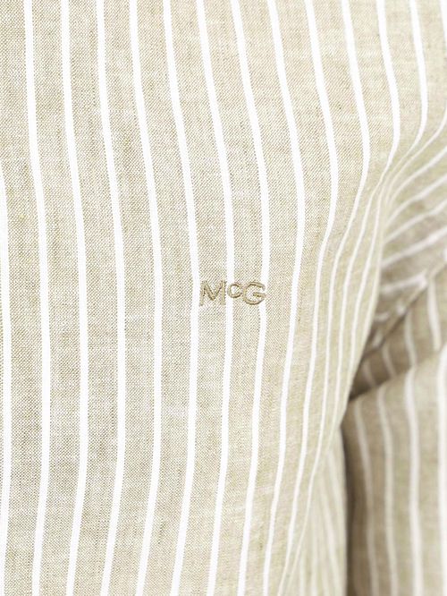 McGregor Skjorte i Linnedblanding Stribet Grøn Product / Detail