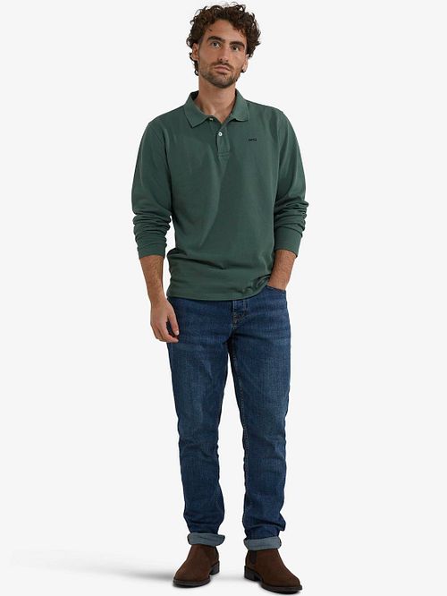 McGregor Langærmet Poloshirt i Salviegrøn
