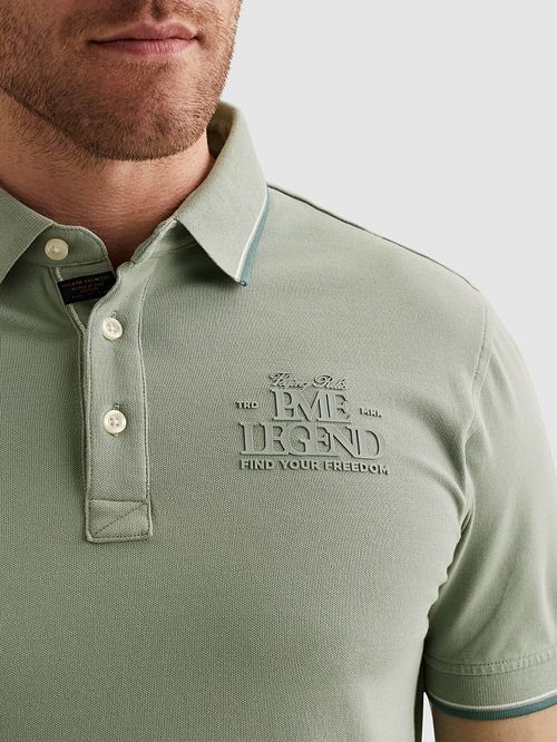 PME Legend Piqué Poloshirt Iceberg Green Model / Detail